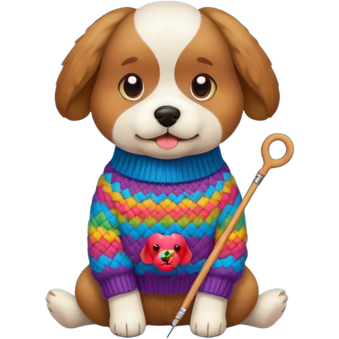 dog knitting a sweater emoji