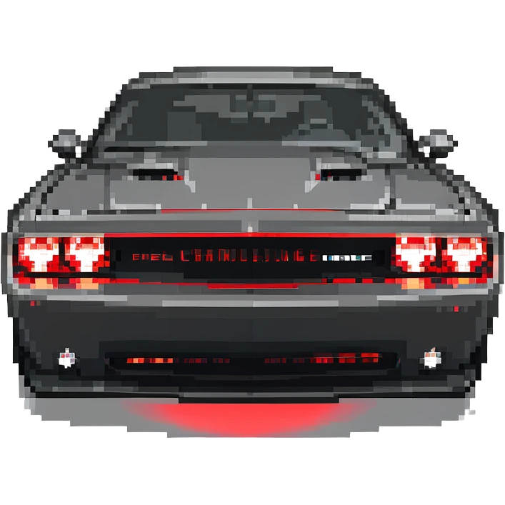 black Dodge Challenger with red front lights emoji