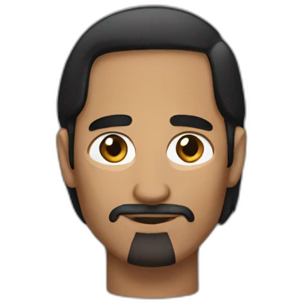 brown man looks like steve jobs with black hair with no faical hiar and add a mole on the face emoji
