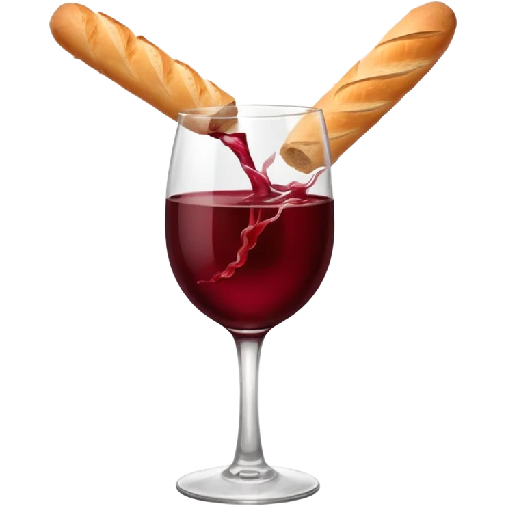 French baguette and wine emoji
