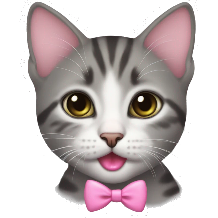 Kitten with pink lips emoji