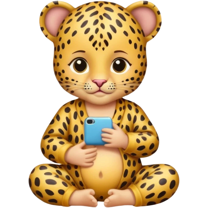 human baby with leopard patterned clothes emoji