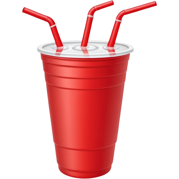 red solo cup with straw emoji