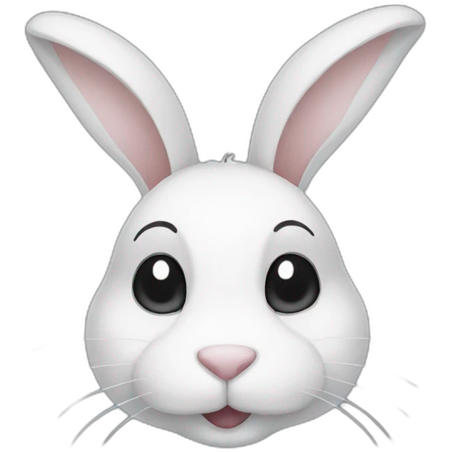 Black and white rabbit emoji