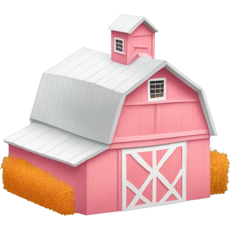 White pink and orange barn emoji