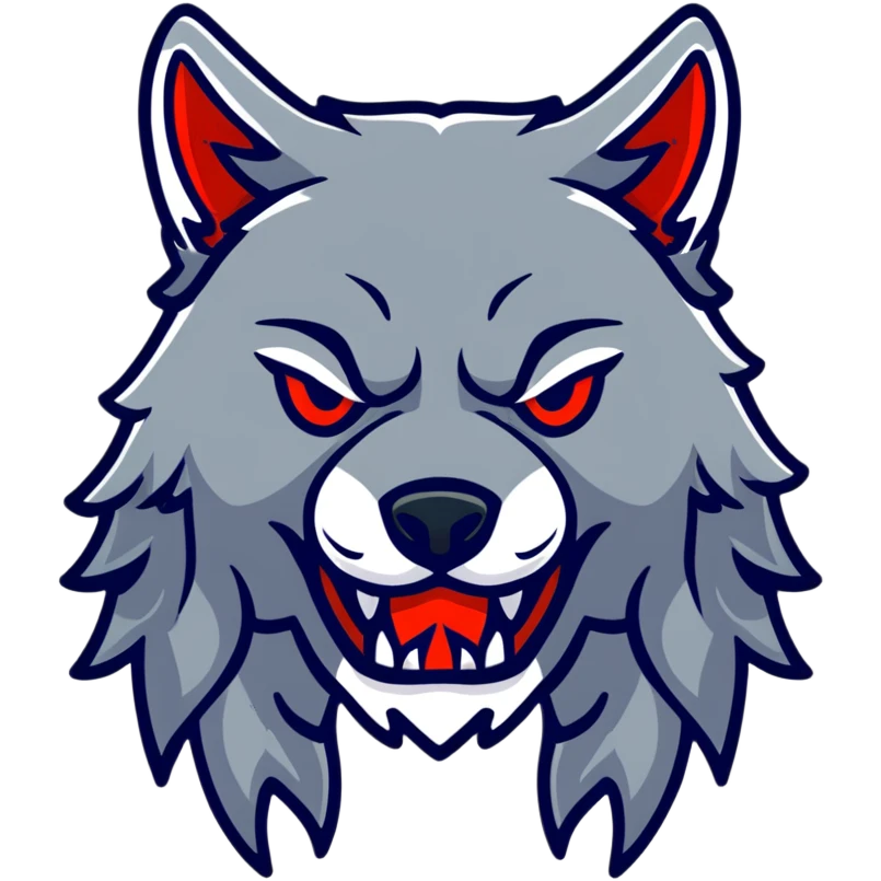 Howler wolf mask with red tear markings emoji