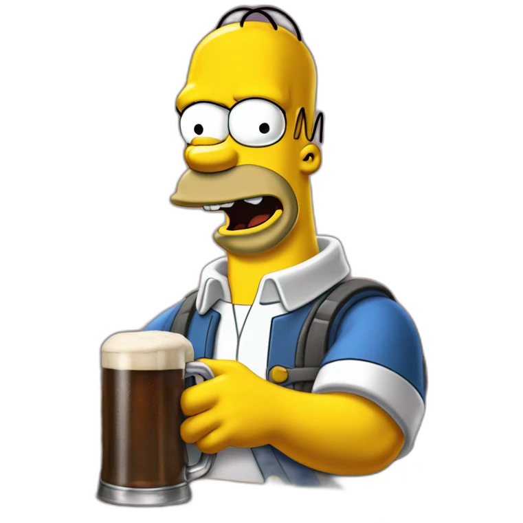 Homer Simpsons buvant une bière emoji