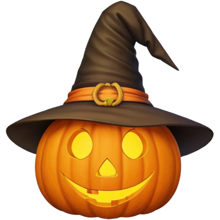 Pumpkin wearing a witch hat emoji