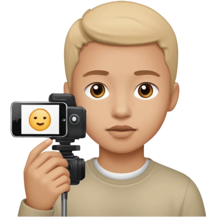 jovem filmando emoji