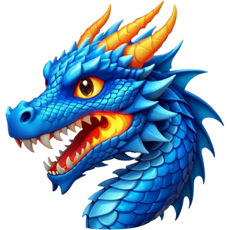 fiery blue dragon emoji