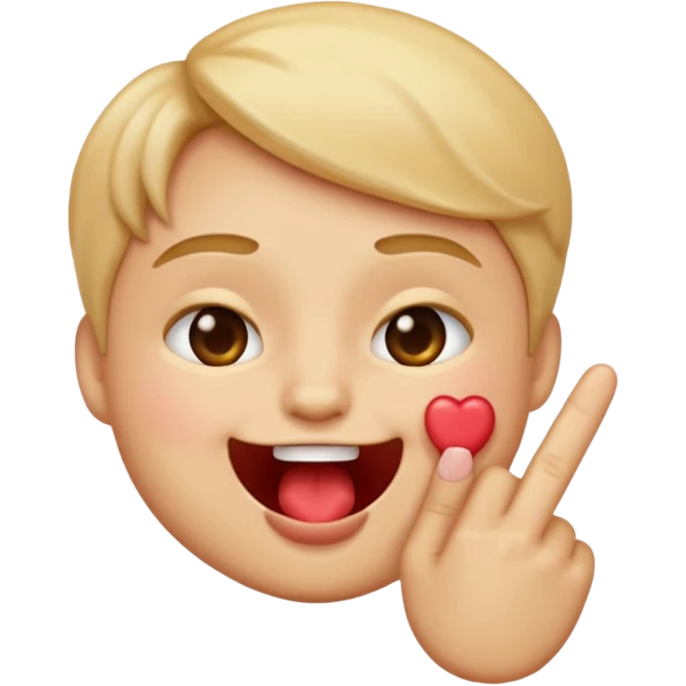 emoji biting its finger to flirt emoji