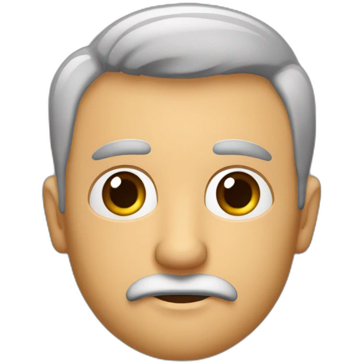 hombre  40 años guapo con barba moreno pelo engominado ojos grandes y nariz grande labios finos y cejas pobladas emoji