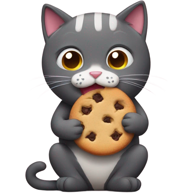 cat eating cookies emoji