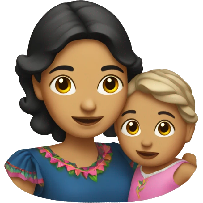 Mexican lady with baby emoji