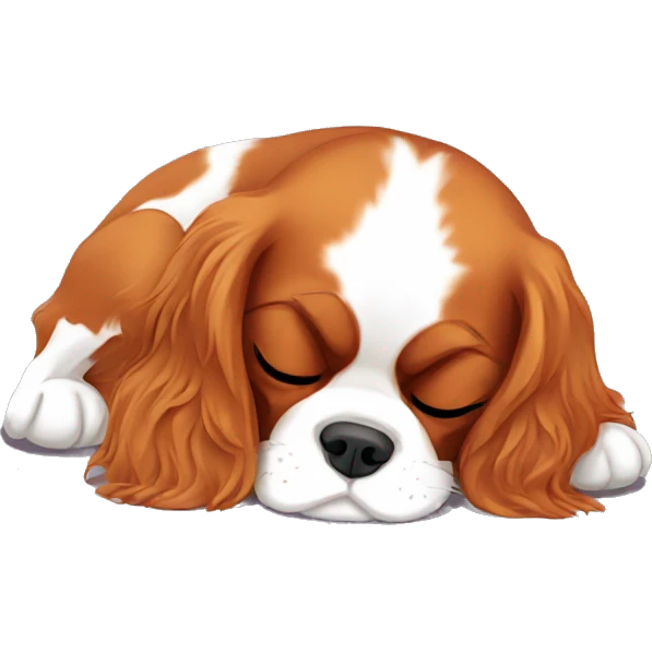 Cavalier King Charles spaniel sleeping emoji
