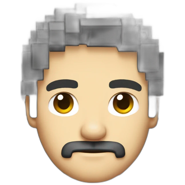 hombre rubio al estilo de 8bits, solo cabeza, con expresiones emoji