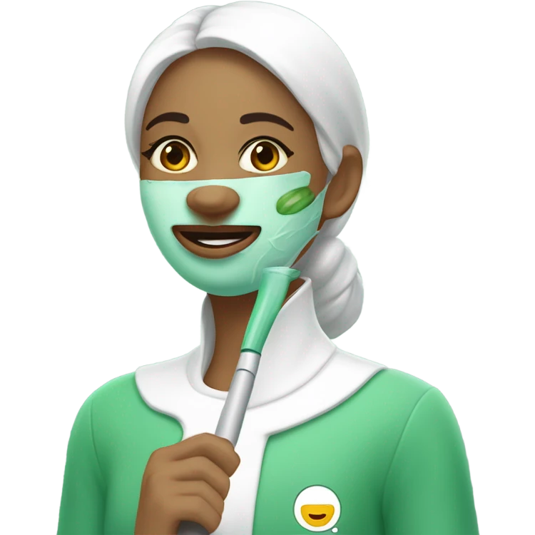 haceme una persona haciendo su skincare  emoji
