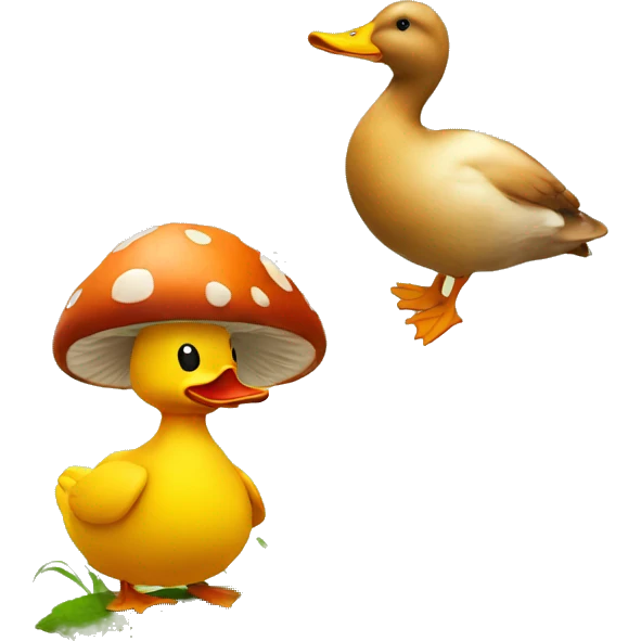 Mushroom throwing a duck emoji