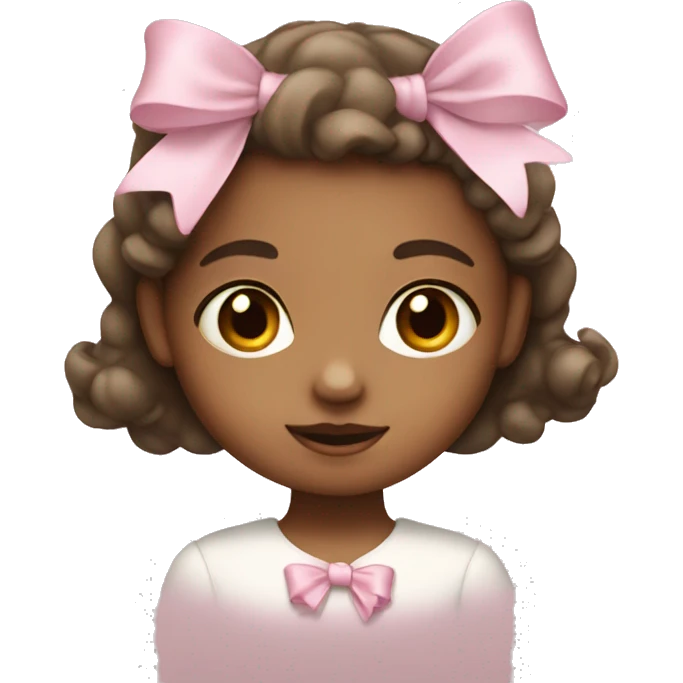 little girl with light pink bow emoji