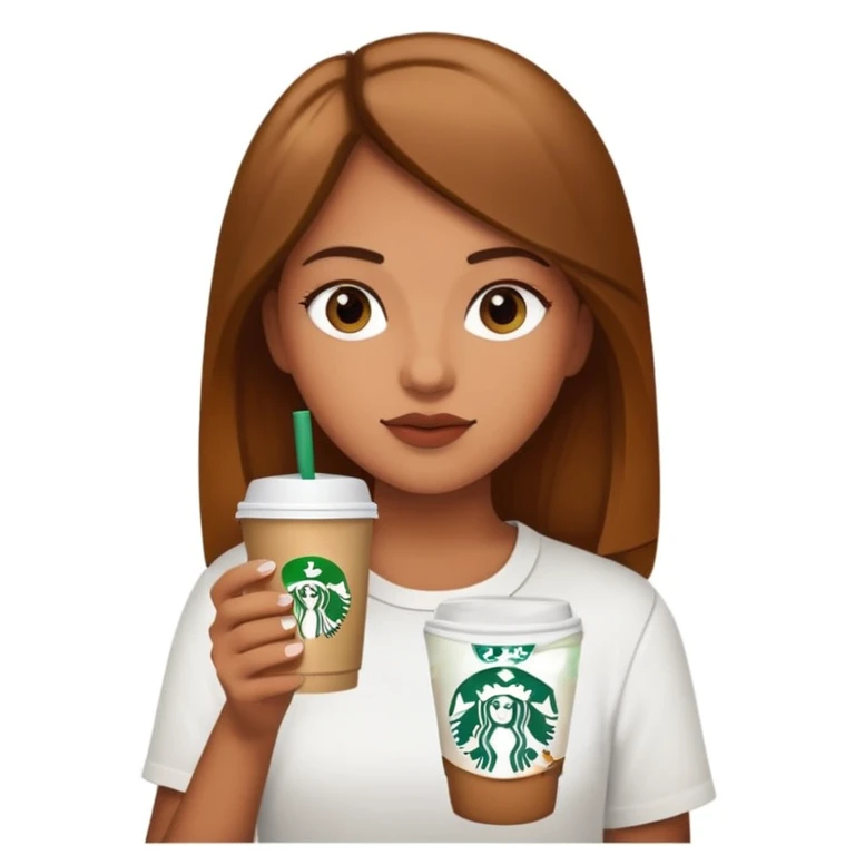 chica tomando café starbuck  emoji