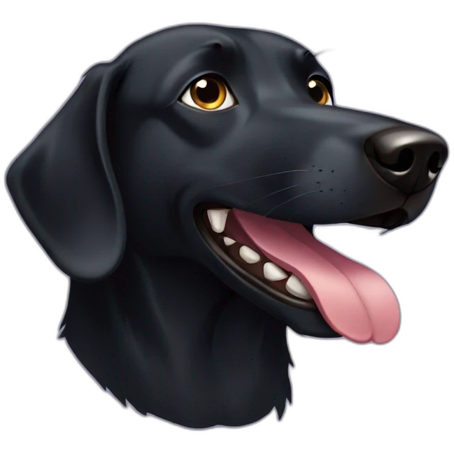 black Dog with visible underbite emoji