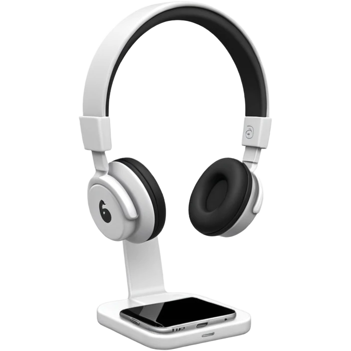 headphones holder/stand white emoji