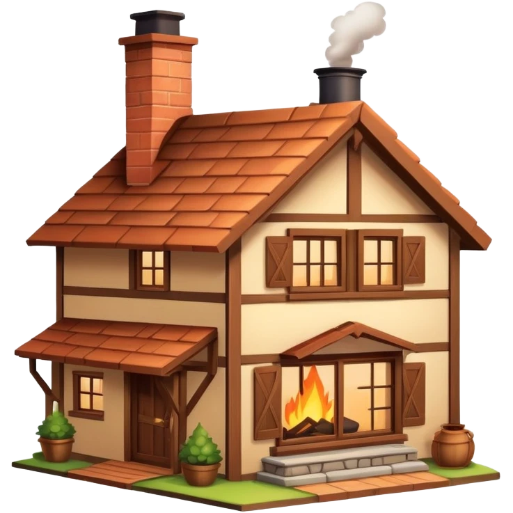 cozy house with a chimney emoji
