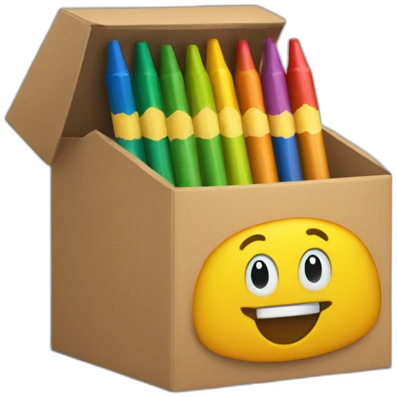 Crayons in a box  emoji