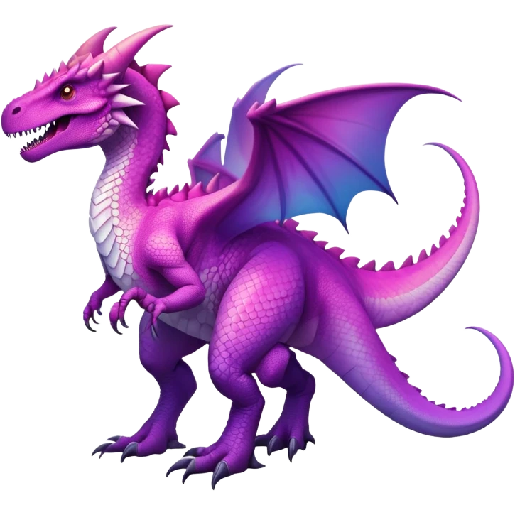  Cool Edgy Purple-pink-white-gradient ethereal badass Dinosaur-Dragon-animal-creature full body  emoji