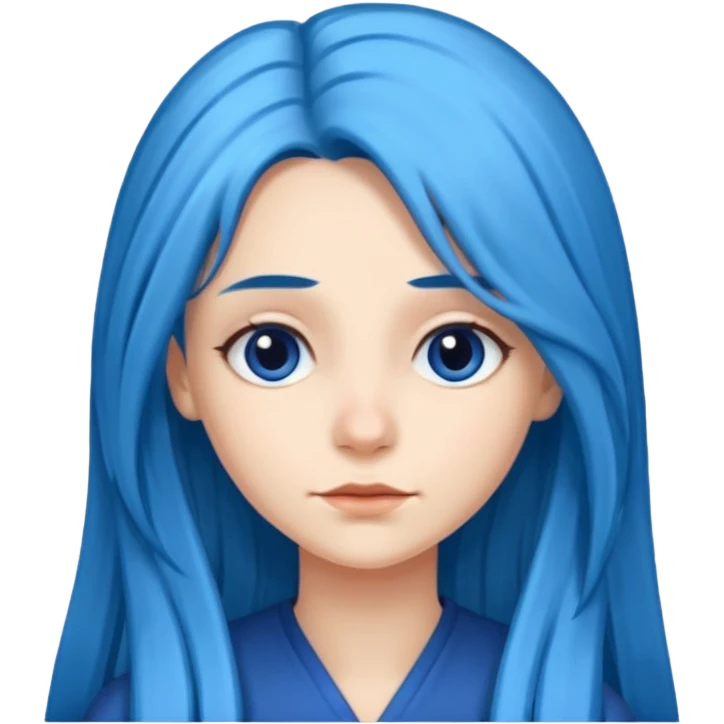 Long Blue Hair Woman emoji