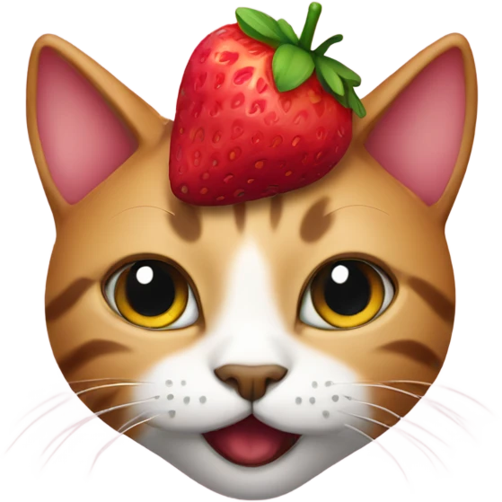 Cat whit straberry emoji
