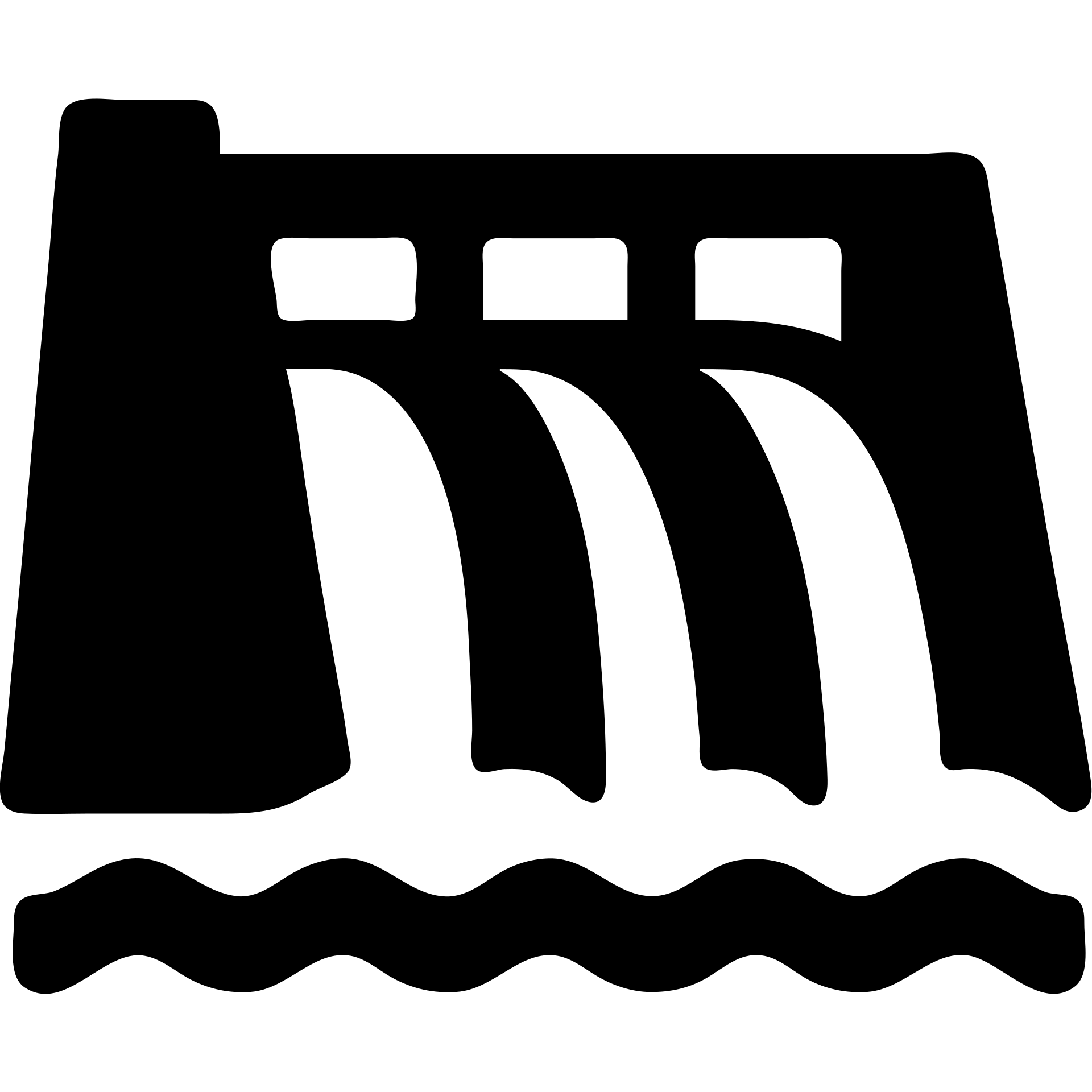 solid filled dam with water flowing icon emoji