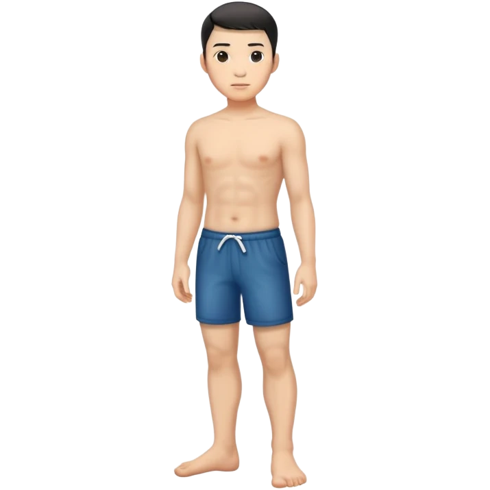 china men photorealistic standing on feet emoji