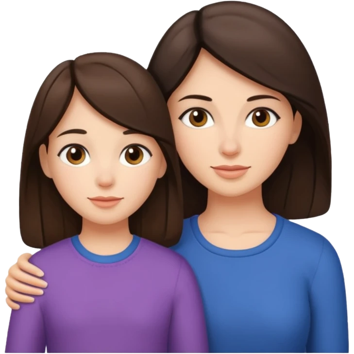 мама брюнетка и дочка брюнетка emoji