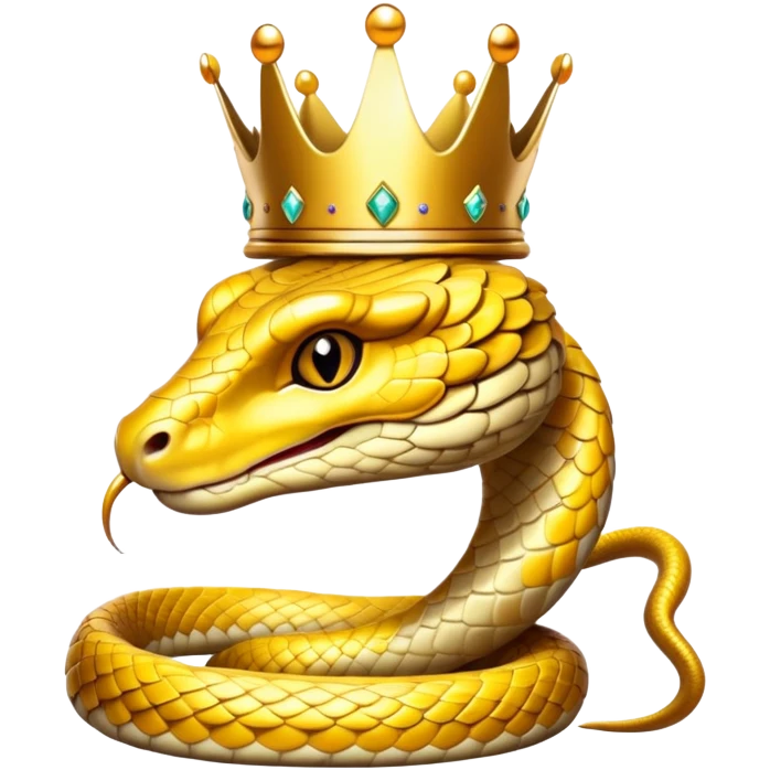 majestic golden snake wearing a crown emoji