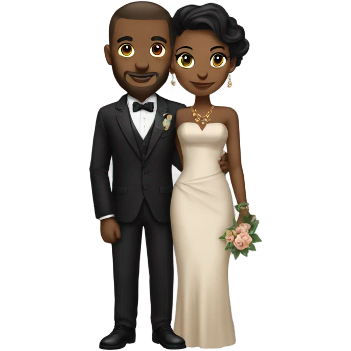 formal couple with accessories with tattoos emoji