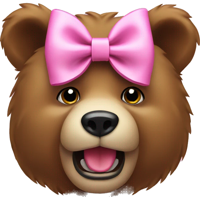 Bear wearing a pink bow  emoji