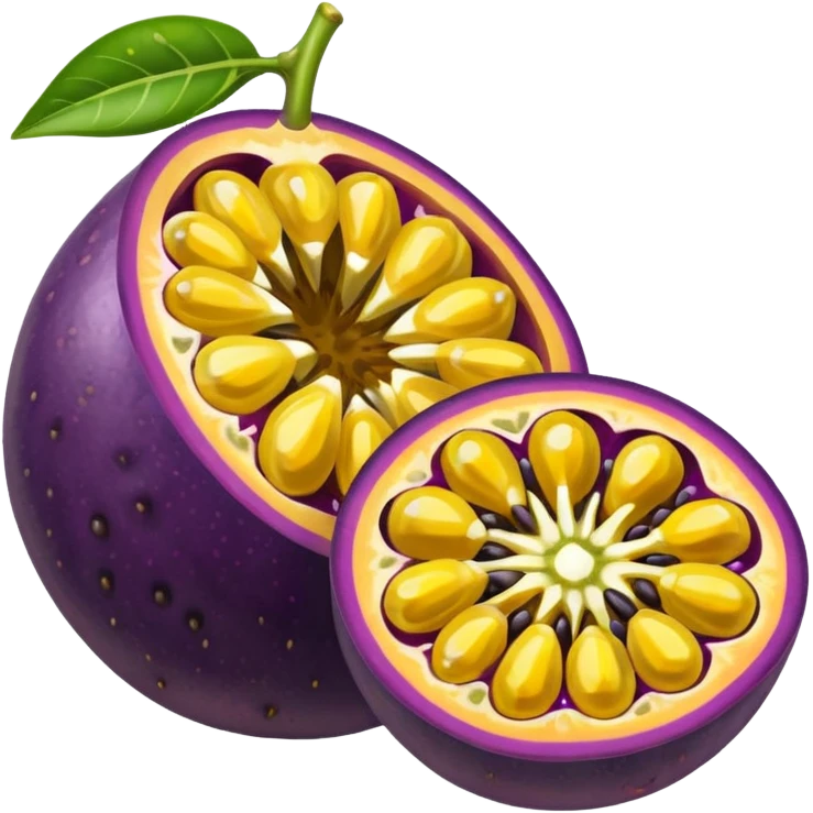passion fruit cut showing seeds emoji