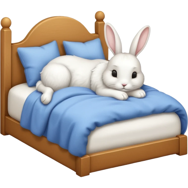 rabbit sleeping in bed emoji