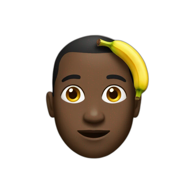 Africain avec un banane emoji