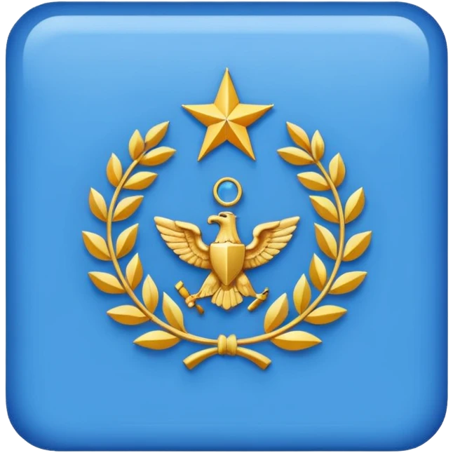 A blue rectangle with a white border. Rank insignia  emoji