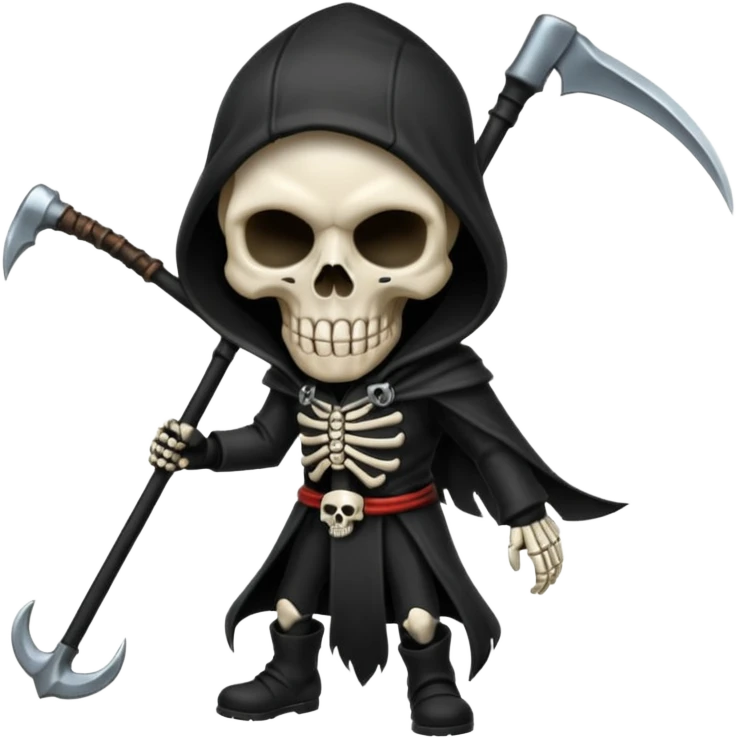 black hood skull scythe emoji
