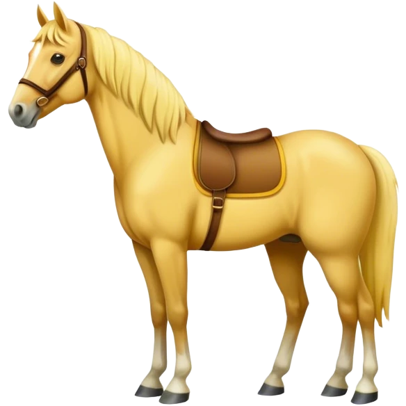 A yellow adult horse standing emoji