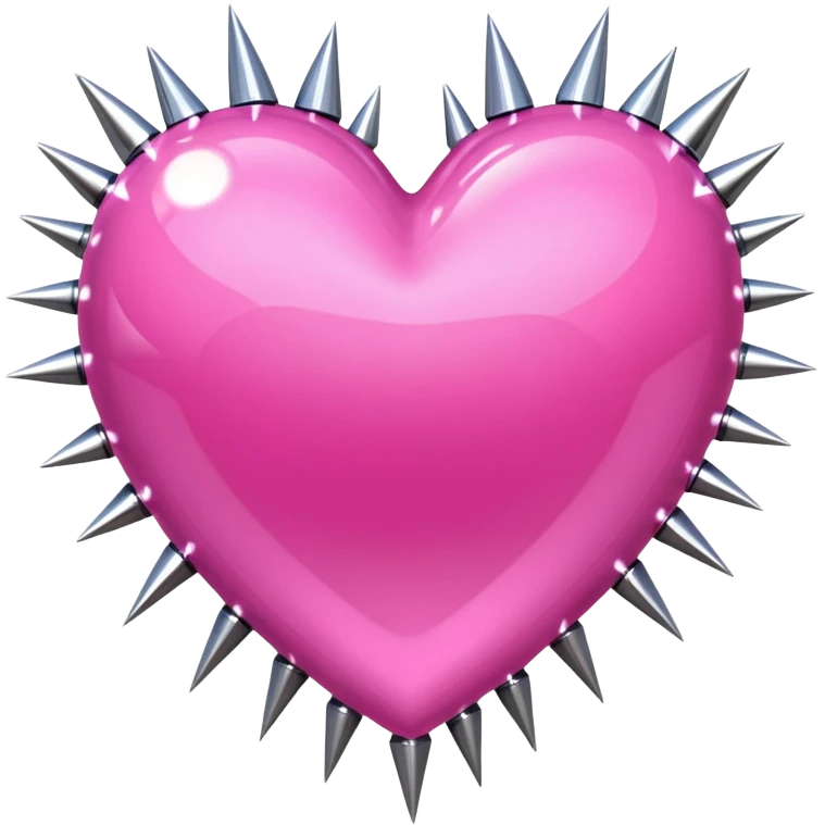 pink glittery heart with chrome spikes emoji