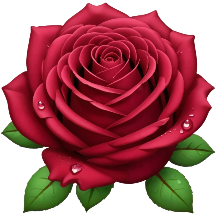 Realistic 12 burgundy￼ roses, full bouquet,  dew drops, high definition emoji