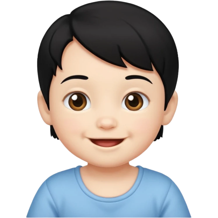 a black hair baby  emoji