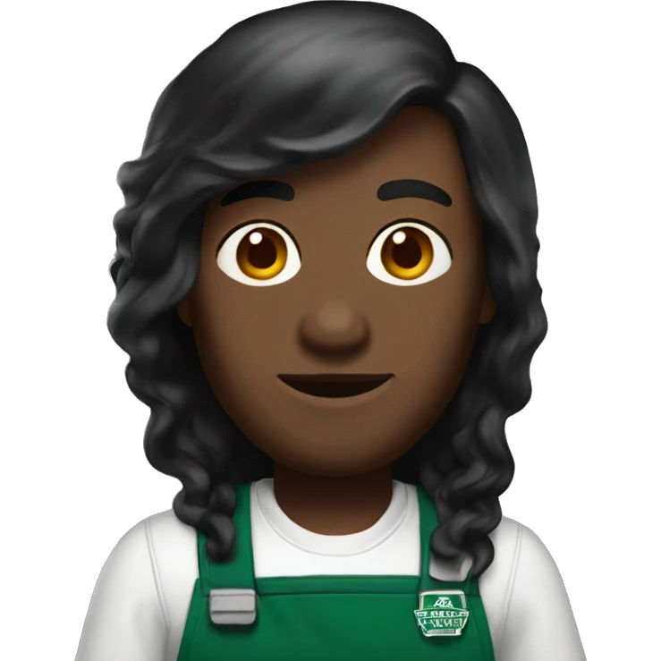 black wingstop worker with long black hair  emoji