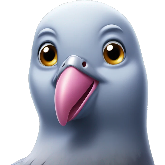 excited pigeon face with stars for eyes emoji