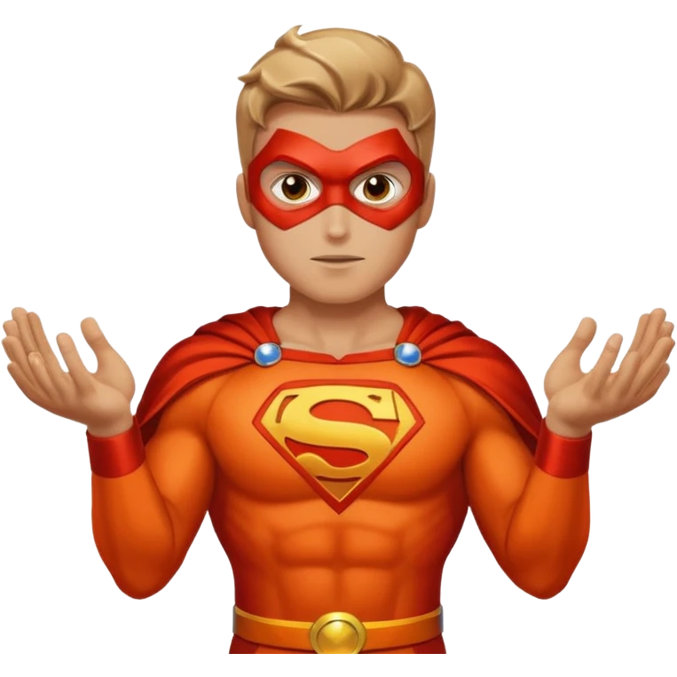 A superhero with two fireballs on his hand emoji