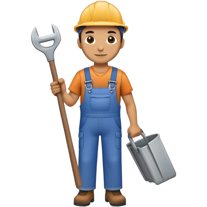 full body labour worker carrying tools emoji